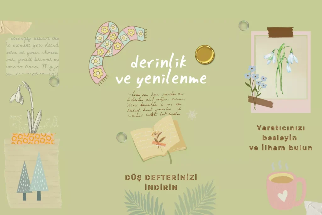 derinlik ve yenilenme yzan zeminde kuru çiçekler illüstrasyonlar